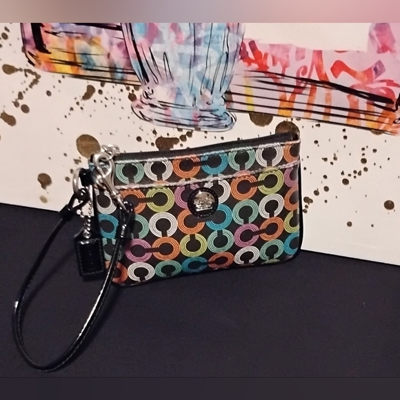Coach Pink Interior Wristlet - Picture 1 of 4